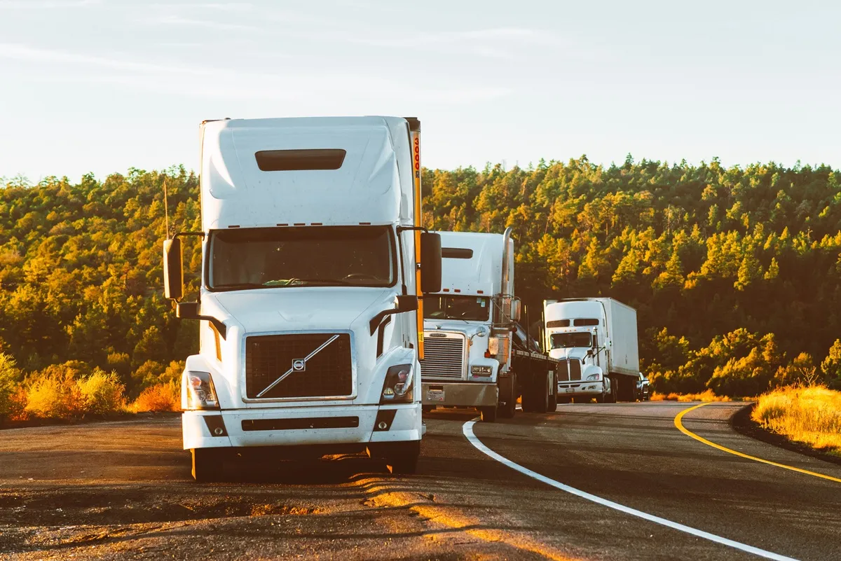 White Volvo semi truck